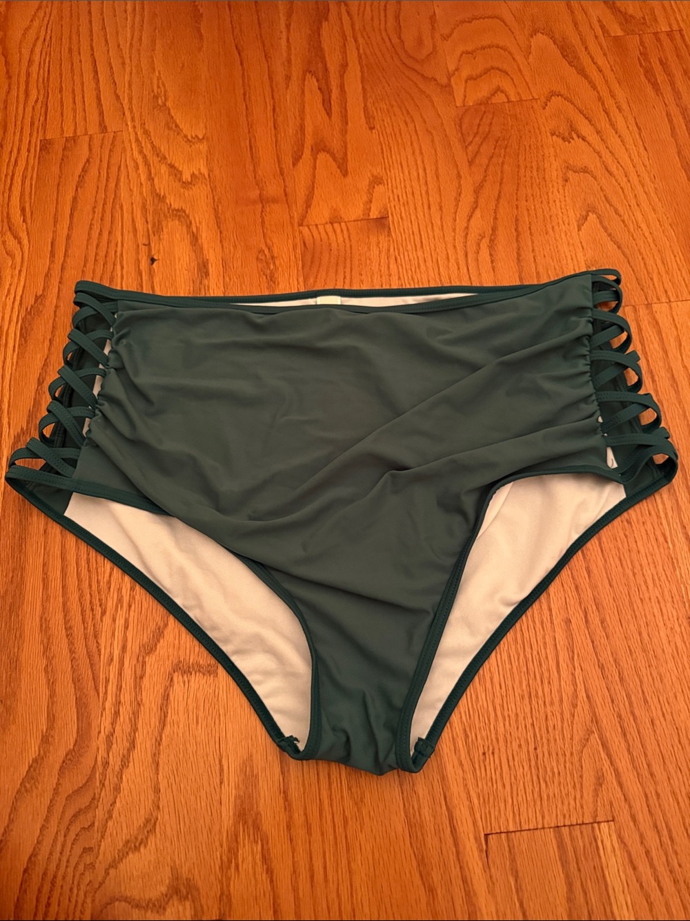 Green High-Waist Strappy Bikini Bottoms Size 20W